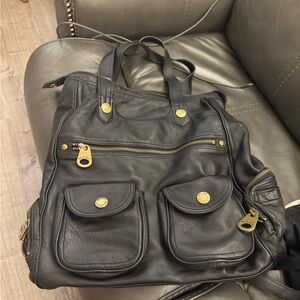 Black Leather Marc Jacobs tote with Gold Accents
